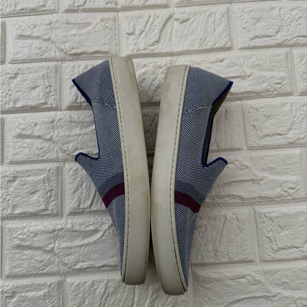 Rothy's Slip On Sneakers Reflective Stripe Sneaker Light Blue Size 10 - Picture 7 of 9
